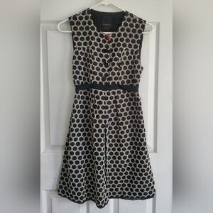 Anna Sui For Anthropologie Black And White Embroidered Sleeveless Dress, Size 4